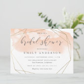 Blush Pink Waterverf Gold Elegant Vrijgezellenfees Kaart (Staand voorkant)