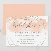 Blush Pink Waterverf Gold Elegant Vrijgezellenfees Kaart (Voorkant / Achterkant)