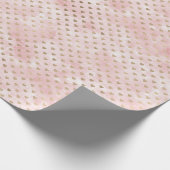 Blush Pink Waterverf Gold Hearts Cadeaupapier (Hoek)