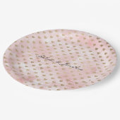 Blush Pink Waterverf Gold Hearts Papieren Bordje (Gekanteld)