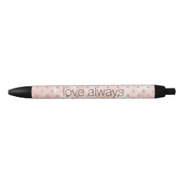 Blush Pink Waterverf Gold Hearts Zwarte Inkt Pen