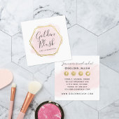 Blush Pink Waterverf & Gold Social Media Network Vierkante Visitekaartje