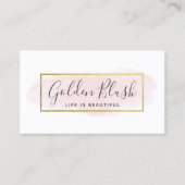 Blush Pink Waterverf & Gold Social Media Network Visitekaartje (Voorkant)