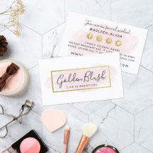 Blush Pink Waterverf & Gold Social Media Network