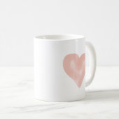 Blush Pink Waterverf Heart Love Koffiemok (Voorkant rechts)