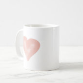 Blush Pink Waterverf Heart Love Koffiemok (Voorkant links)