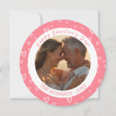 Blush Pink waterverf Hearts Foto Feestdagenkaart (Voorkant)