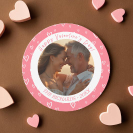 Blush Pink waterverf Hearts Foto Feestdagenkaart