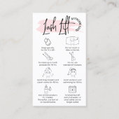 Blush Pink Waterverf Lash Lift & Tint Aftercare Visitekaartje (Voorkant)