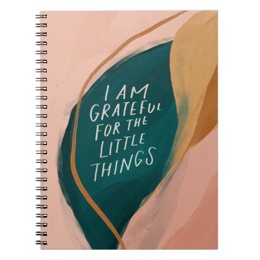 Blush Pink Waterverf Natuur Gratitude Notitieboek (Voorkant)