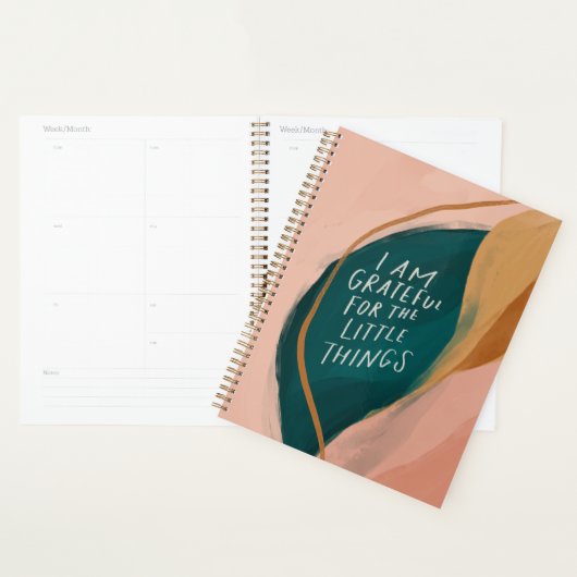 Blush Pink Waterverf Natuur Gratitude Planner (Display)