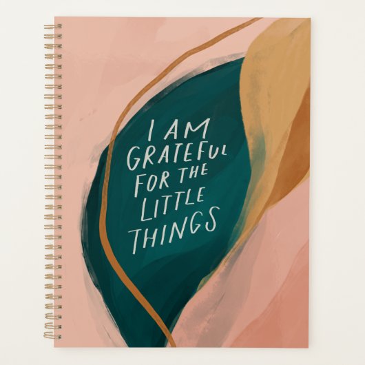 Blush Pink Waterverf Natuur Gratitude Planner (Voorkant)