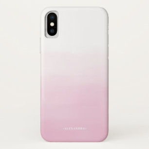 Blush Pink Waterverf Ombre gepersonaliseerd iPhone X Hoesje