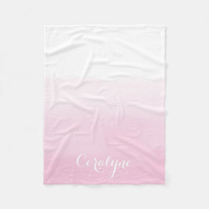 Blush Pink Waterverf Ombre gepersonaliseerd Fleece Deken