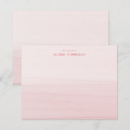 Blush Pink Waterverf Ombre Notitiekaartje