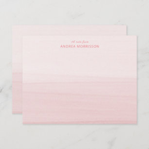 Blush Pink Waterverf Ombre Notitiekaartje