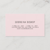 Blush Pink Waterverf Peonies en Roos Script Visitekaartje (Achterkant)