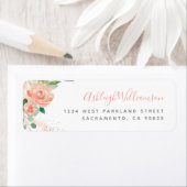 Blush Pink Waterverf Peonies Eucalyptus Greenery Etiket (Insitu)