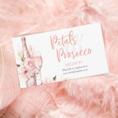 Blush Pink Waterverf Petals en Prosecco Registry Informatiekaartje