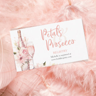 Blush Pink Waterverf Petals en Prosecco Registry Informatiekaartje