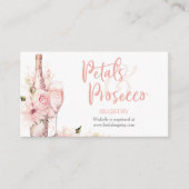 Blush Pink Waterverf Petals en Prosecco Registry Informatiekaartje (Voorkant)