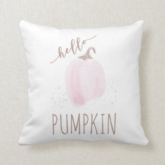 Blush Pink Waterverf Pumpkin Pillow Hallo Pumpkin Kussen