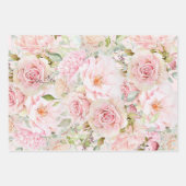 Blush Pink Waterverf Roos Bloem Bloem Inpakpapier Vel (Voorkant 2)