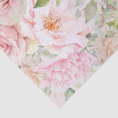 Blush Pink Waterverf Roos Bloem Bloem Tissuepapier (Detail)