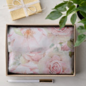 Blush Pink Waterverf Roos Bloem Bloem Tissuepapier (Geschenk)