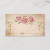 Blush Pink Waterverf Roos Gold Elegant Escort Plaatskaartje (Voorkant)