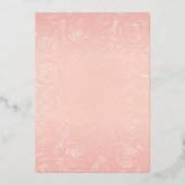 Blush Pink Waterverf Roos Gold Quinceañera Folie Uitnodiging (Achterkant)