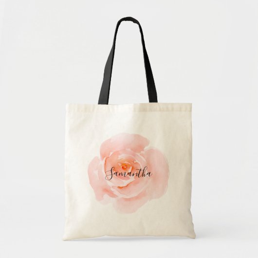  Blush Pink Waterverf Roos Tote Bag (Voorkant)