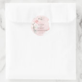 Blush Pink Waterverf Roos Weddenschap Ronde Sticker (Tas)