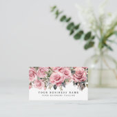 Blush Pink Waterverf Rozen Visitekaartjes (Staand voorkant)