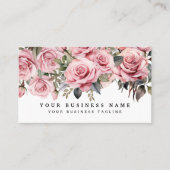 Blush Pink Waterverf Rozen Visitekaartjes (Voorkant)