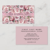 Blush Pink Waterverf Rozen Visitekaartjes (Voorkant / Achterkant)