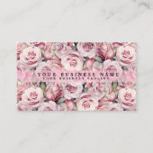 Blush Pink Waterverf Rozen Visitekaartjes (Voorkant)