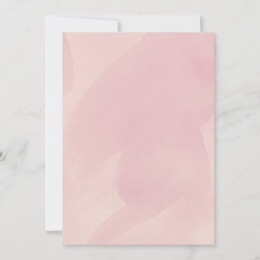 Blush Pink Waterverf | Schattigee Girly Birthday B Kaart (Achterkant)