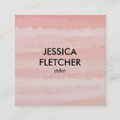Blush Pink Waterverf Social Media Minimalist Vierkante Visitekaartje (Voorkant)