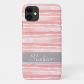 Blush Pink Waterverf Stripes Patroon Case-Mate iPhone Case (Achterkant)