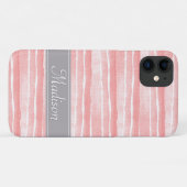 Blush Pink Waterverf Stripes Patroon Case-Mate iPhone Case (Achterkant (horizontaal))