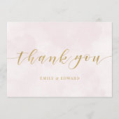 Blush Pink Waterverf Weddenschap Bedankkaart (Voorkant)