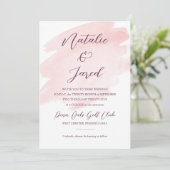 Blush Pink Waterverf Weddenschap Kaart (Staand voorkant)
