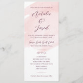 Blush Pink Waterverf Weddenschap Programmakaart (Voorkant)
