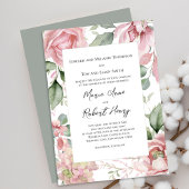Blush Pink Waterverf Wedding Floral Kaart