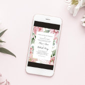 Blush Pink Waterverf Wedding Floral Kaart