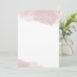 Blush Pink Waterverf Wensen voor Baby Note Cards Bedankkaart