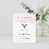 Blush Pink Waterverf Wi-Fi Sign Briefkaart (Staand voorkant)