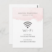 Blush Pink Waterverf Wi-Fi Sign Briefkaart (Voorkant / Achterkant)