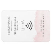 Blush Pink Waterverf Wi-Fi Sign Magnet Magneet (Horizontaal)